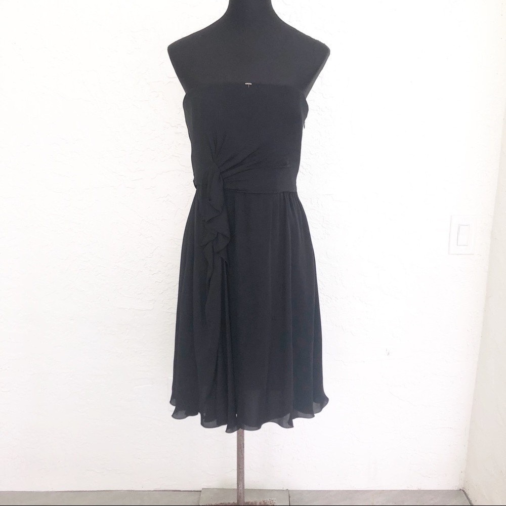 Armani Collezioni Dress Black Silk Strapless Cocktail Party 10